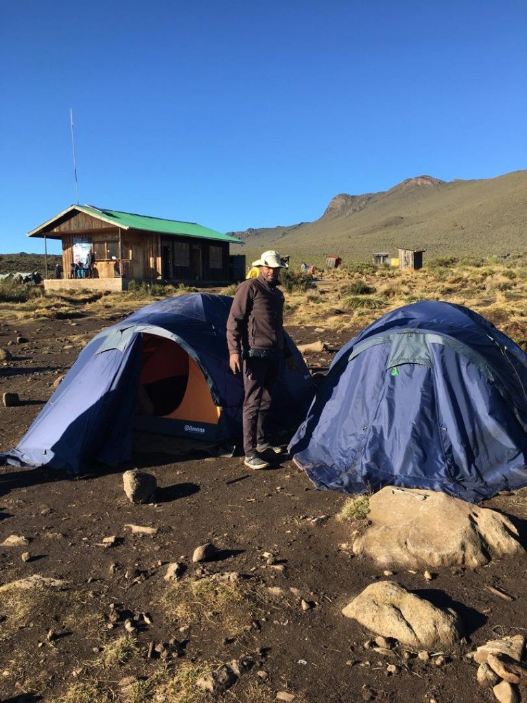 Jackson Sanga at mountain camp as Camp Manager